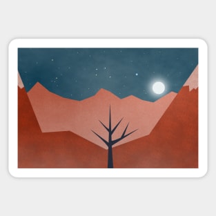 Landscape of mountainous at night Sticker